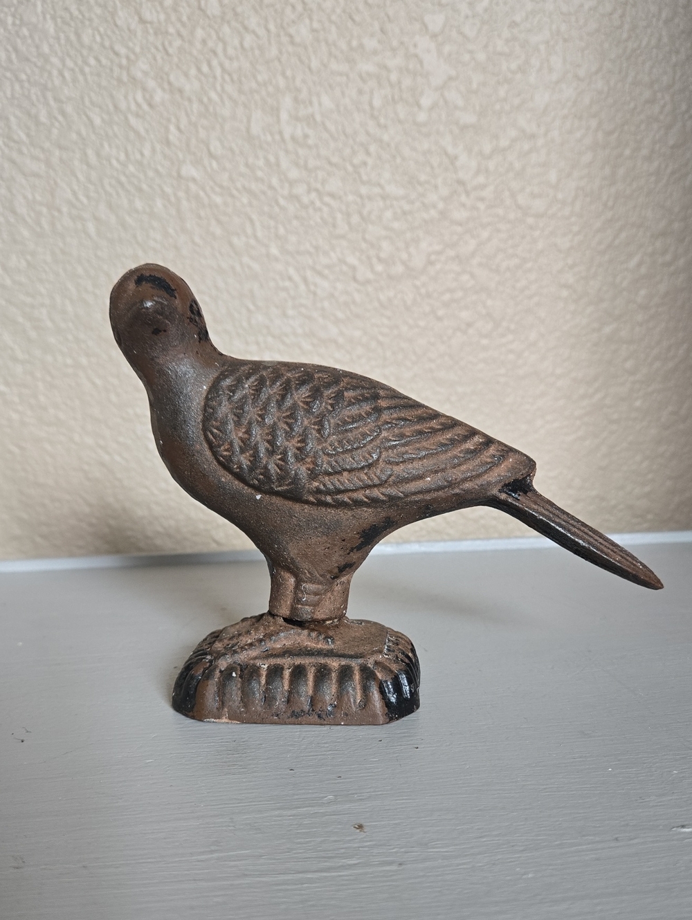 Decorative Cast Iron Bird Statue - Brown
